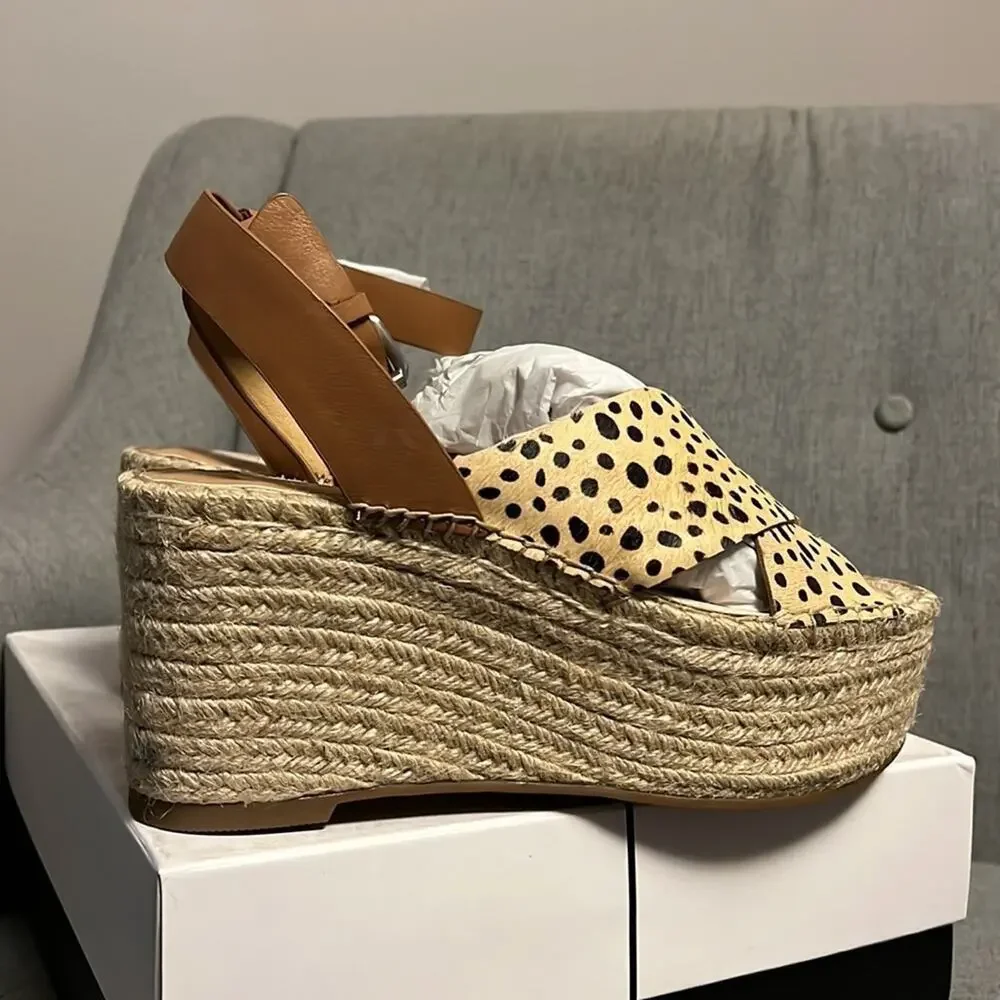 Dolce Vita Womens Carsie Calf Hair Strappy Espadrilles size 9.5